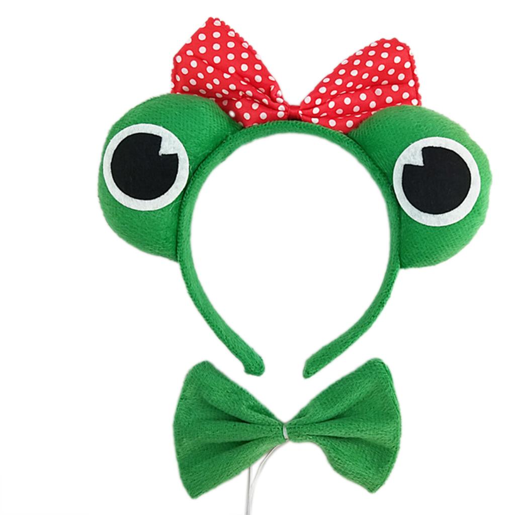 Cartoon Headbands Frog Hair Hoop Prince Bowtie Halloween Hairband Princess Cartoon Headwear Bowtie Set