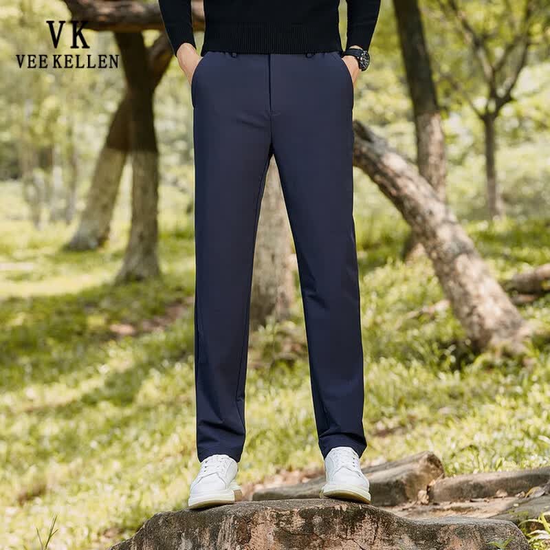VEE KELLEN Men's Casual Straight-Leg Trousers