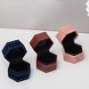Boîte à Bague, Boîte Cadeau Hexagonale en Velours pour Bijoux, Compacte avec Protection en Éponge Douce Design Élégant, Boîte à Bijoux pour Fiançailles, Demande en Mariage, Mariage