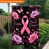 2D Flat, 2D Flat Printing Garden Flag 1pc, October Breast Cancer Awareness Durable Single-Sided Print Yard Flag, Garden & Home Holiday Decoration, 29.