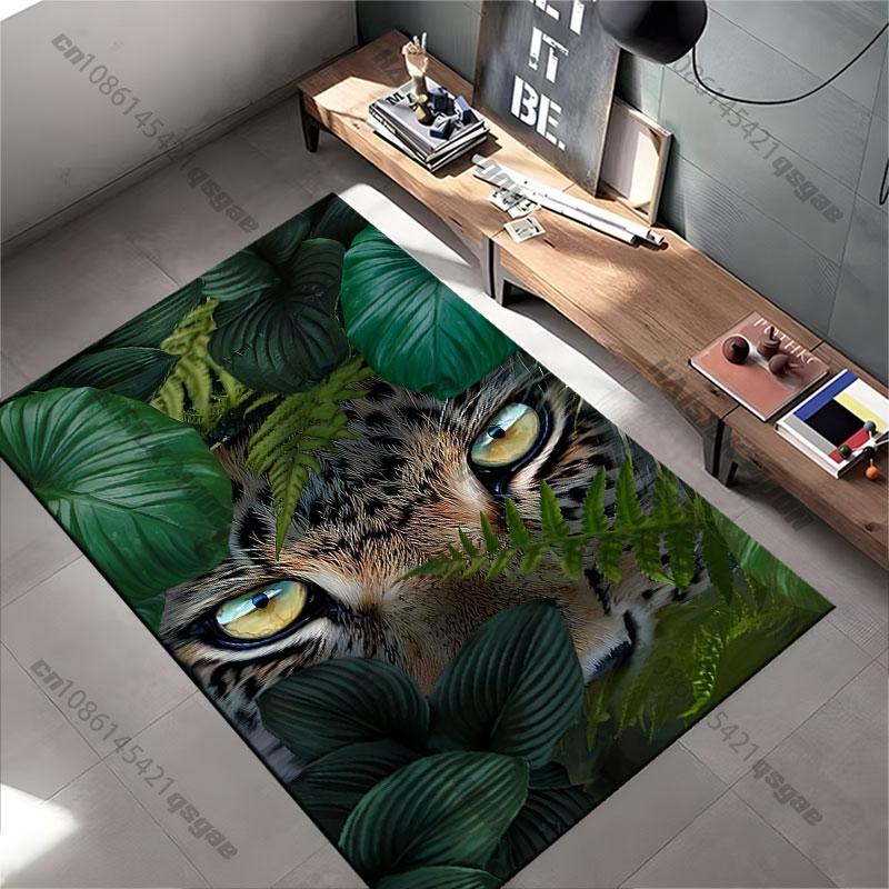 Predatory animal hidden in foliage carpet Yoga living room room decor children's crawling mat doormat area rug games mat