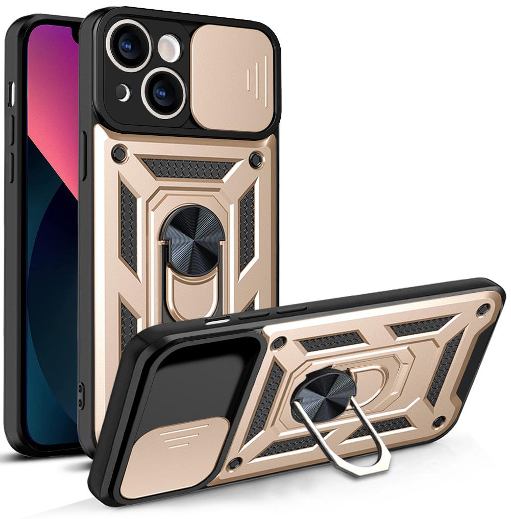 Per Custodia iPhone 13 Cover iPhone 14 Pro Custodia iPhone 13 Pro MAX Supporto ad Anello Magnetico Custodia Corazzata per Telefono Copertura Posteriore con Protezione Scorrevole per Fotocamera