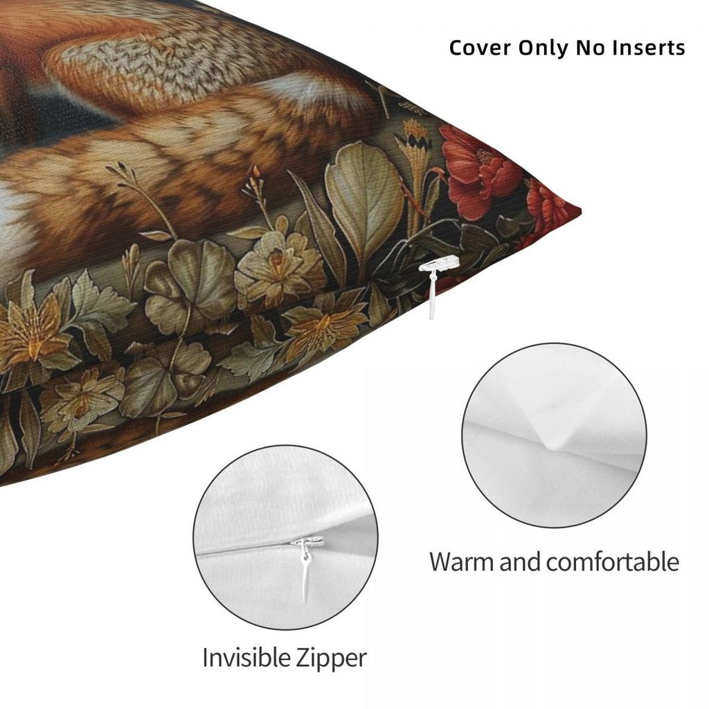 William Morris Fox Square Pillowcase Polyester Linen Velvet Creative Zip Decor Throw Pillow Case Home Cushion Cover