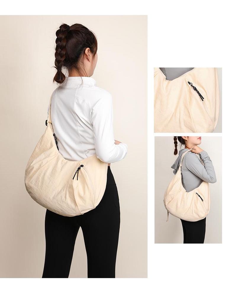 Unisex Nylon Crossbody Bag - Large Capacity, Sports Style, Cycling-Friendly Dumpling Design