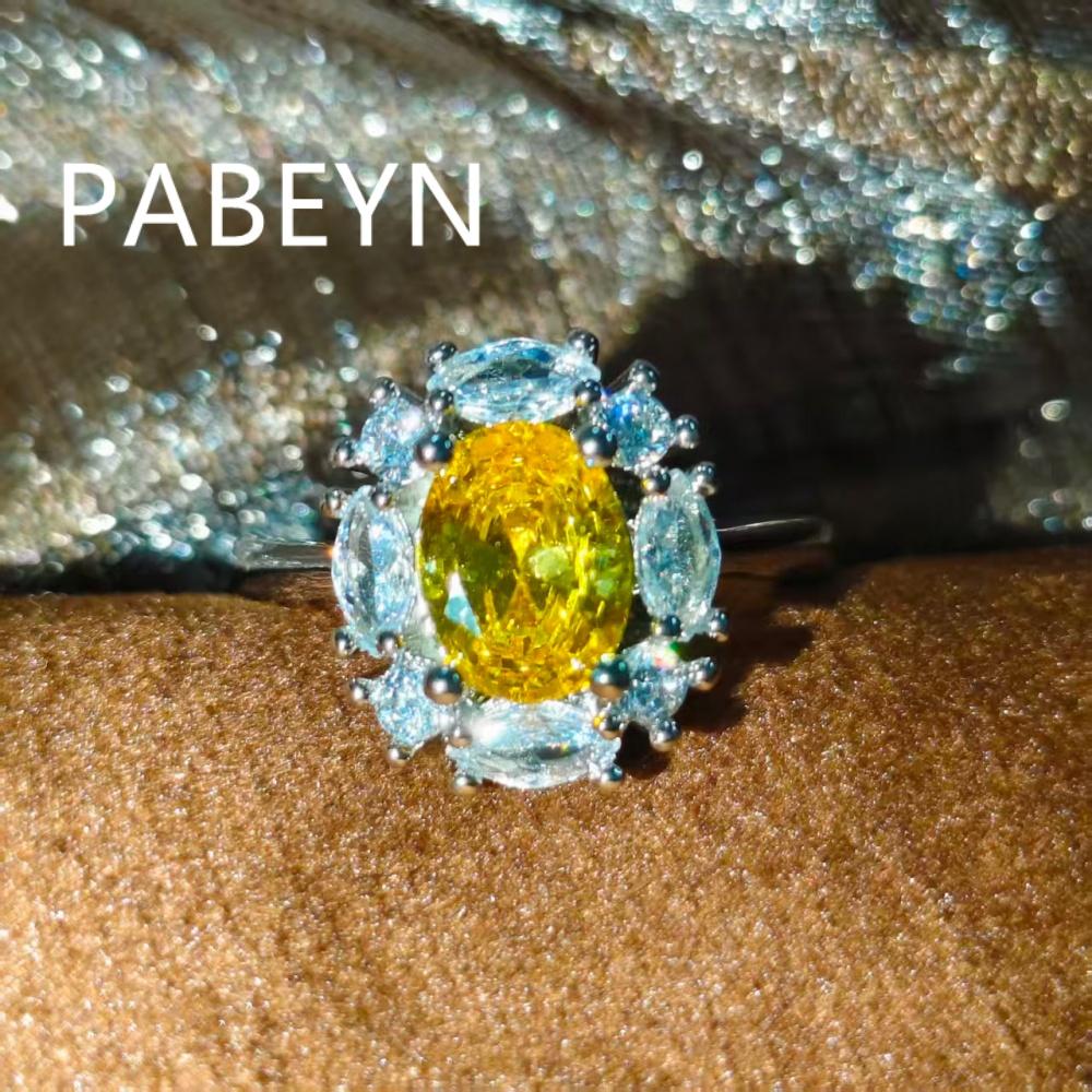 925 Sterling Silver Fashion Luxury Sunflower Zircon Ring Earrings Necklace Set Birthday Party Anniversary Gift