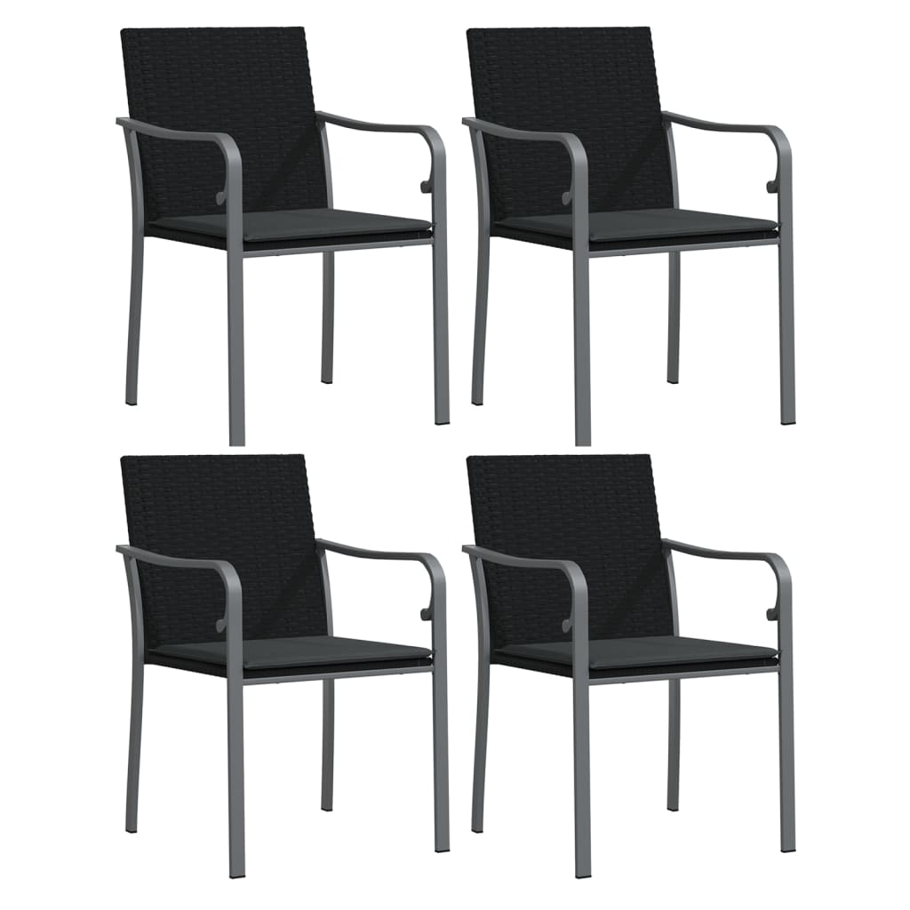Vidaxl 5-Cz. Gartenmöbel-Set mit Kissen, Polyrattan und Stahl