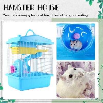 CYCLI-Pet Cage Hamster Cottage With Transparent Skylight Double Layer House For Hamster Golden Hamster Pet