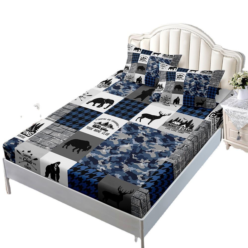 Blatt Dreiteilige Tagesdecke Kissenbezug Weihnachten Matratzenschutzhülle