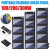 5V 100W/200W/300W USB Foldable Solar Panel Portable Flexible Small Waterproof Folding Solar Panels Cells For Mobile Phone Battery Charger Black