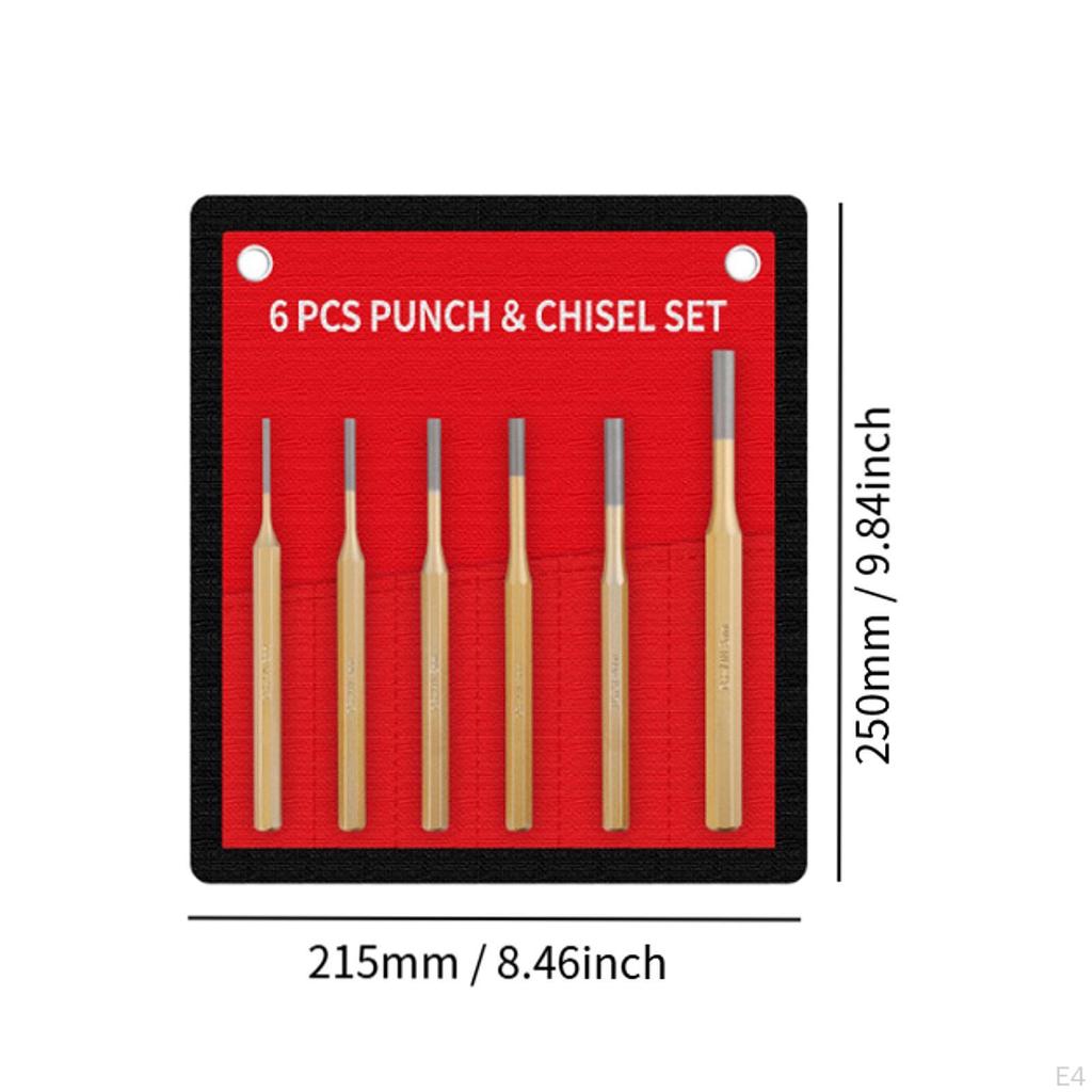 6 Stück Körner-Set Zentrierstift und Werkzeug Professionelles Maurer-Set für Zimmerleute Heimwerker