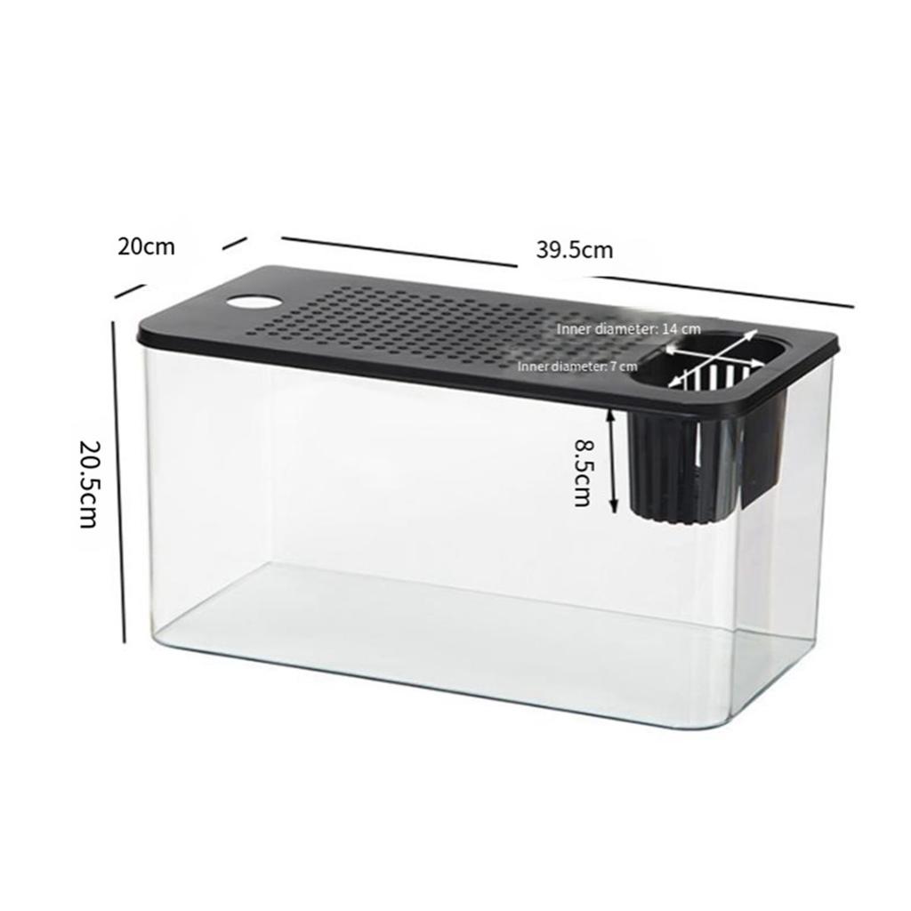 Fish Tank New Transparent with Lid Aquarium Drop Hydroponic Tank Turtle Tank Home