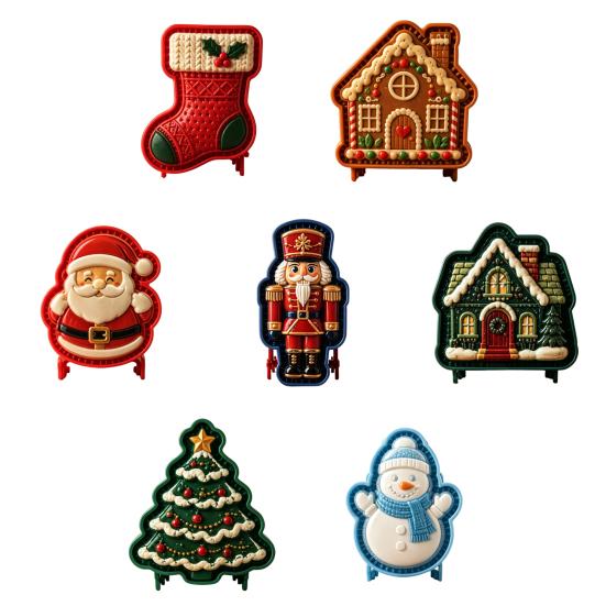 Timbri per Impasto Pressati a Mano per le Feste Stampo per Mini Torta di Natale, Stampa 3D in Rilievo Accessori Facili per la Cottura Stampo a Pressione Riutilizzabile Fai-da-te per Feste Regali da Cucina