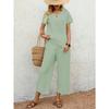 QICED Tute Casual da Donna a Maniche Corte con Scollo a V