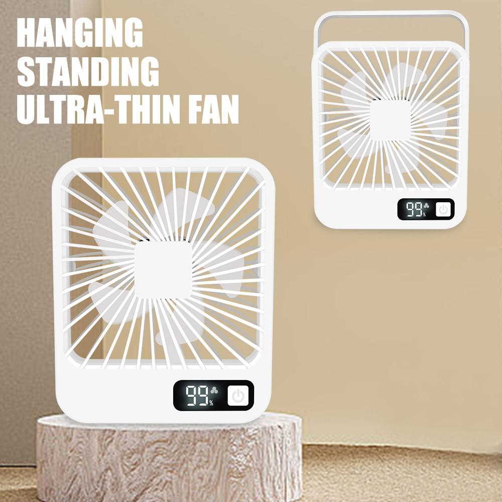 Digital Display Office Fan USB Charging Small Desktop Fan Super Silent with 5-speed Strong Air Flow Strong Air Flow Cooling Fan Outdoor