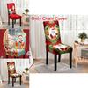 Festive Christmas Chair Cover Full Protection Stylish Cartoon Printed Dining Chair Set