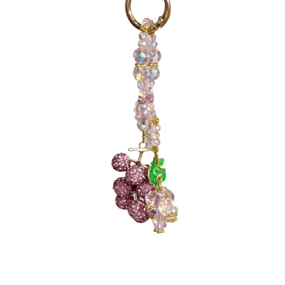 Elegant Grape Cluster Pendant Zinc Zinc Alloy Gradient Beads Woven Pendant Crystal Grape Phone Chain  Gifts