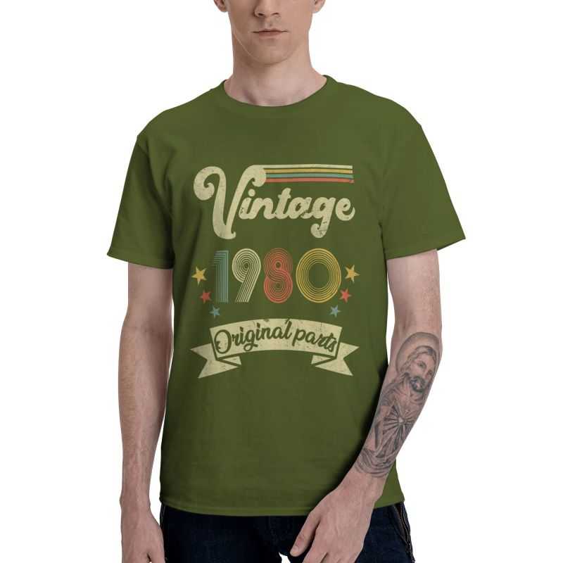 Vintage 1980 Original Parts T Shirts Men Short Sleeve Cotton T-shirt 41st Birthday 41Years Old Tee Harajuku Tshirt Gift