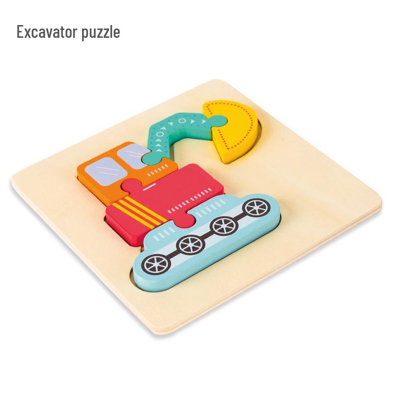 Wooden 3D Puzzle for Early Education: Infant & Toddler Intellectual Development, Hand-Eye Coordination Toy for 1-3 Year Old Boys & Girls