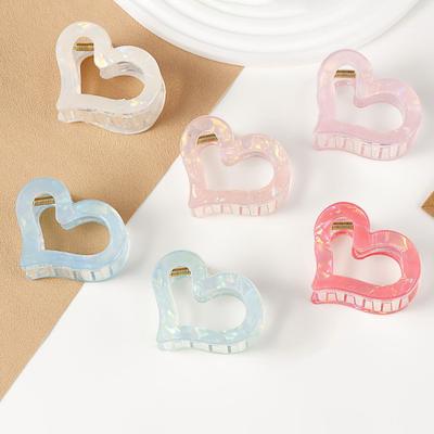 Hair Claw Anti-slip Teeth Hollow Heart Design Hair Clip Medium Size Back Head Shark Hair Claw Strong Grip Hair Accessory