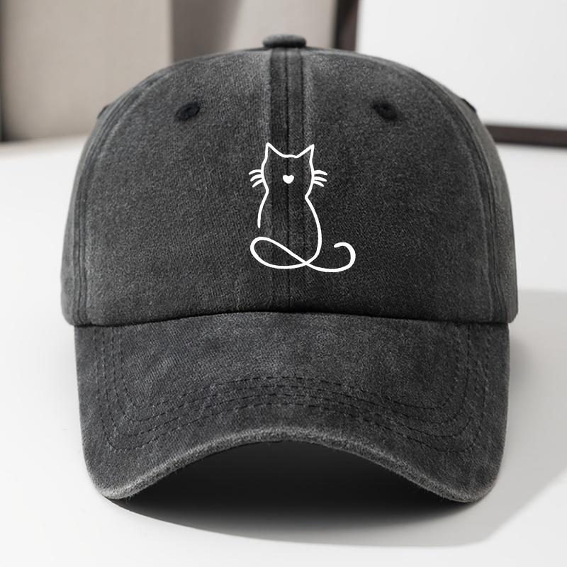 

Polyester Cat Print Baseball Cap Adjustable Polyester Hat for Outdoor Travel Fishing Casual Running One Size