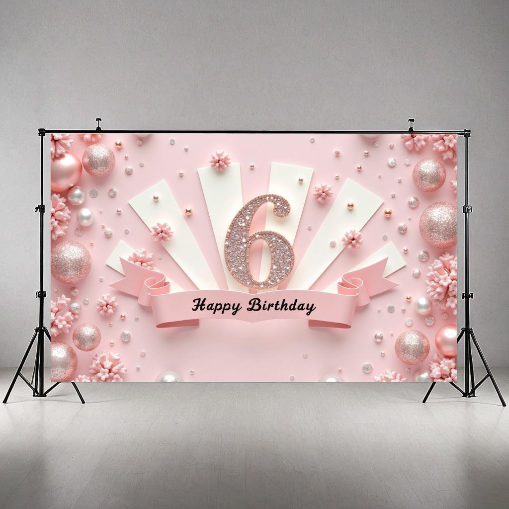 Creative  Banner  Six Birthday Banner  Kids Birthday Banner for Event Decor Indoor Decoration Party Decor