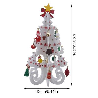Ecological Friendly Mini Christmas Tree Natural Wood Materials Complete With Classical Decorations Instantly Festival Cheer
