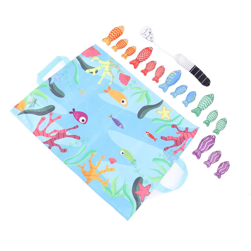 Cloth Fishing Game Hook and Loop Educational Color Matching Soft Fabric Fishing Toys for Toddlers