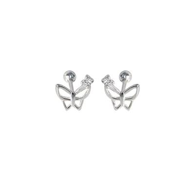 Orecchini a lobo farfalla in zircone dolce da donna Nuovi orecchini con temperamento Gioielli Quotidiani Ragazze