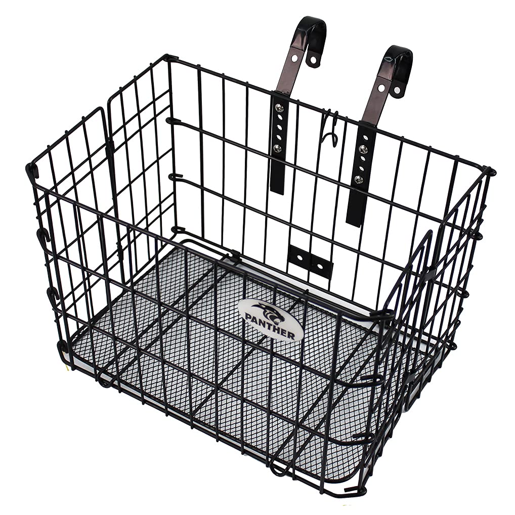 PANTHER Folding Basket, Bicycle Folding Basket, ATHENA-Specific Basket, Folding Front Basket for Folding Bicycles and Mini Velo Bikes, PFB-035 (Black)