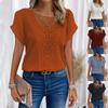 Women's Lace Splicing Neck T-shirt Casual Short Sleeve Top For Spring & Summer Women's Clothing