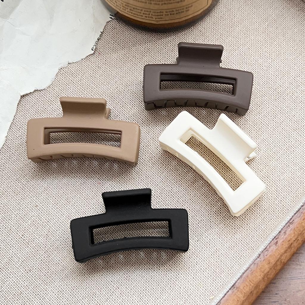 4 PCS Hair Claw Clips, Square Hair Clip for Women Girls, 1.8‘’ Neutral Colors Rectangular Claw for Thick Thin Hair, Small Matte