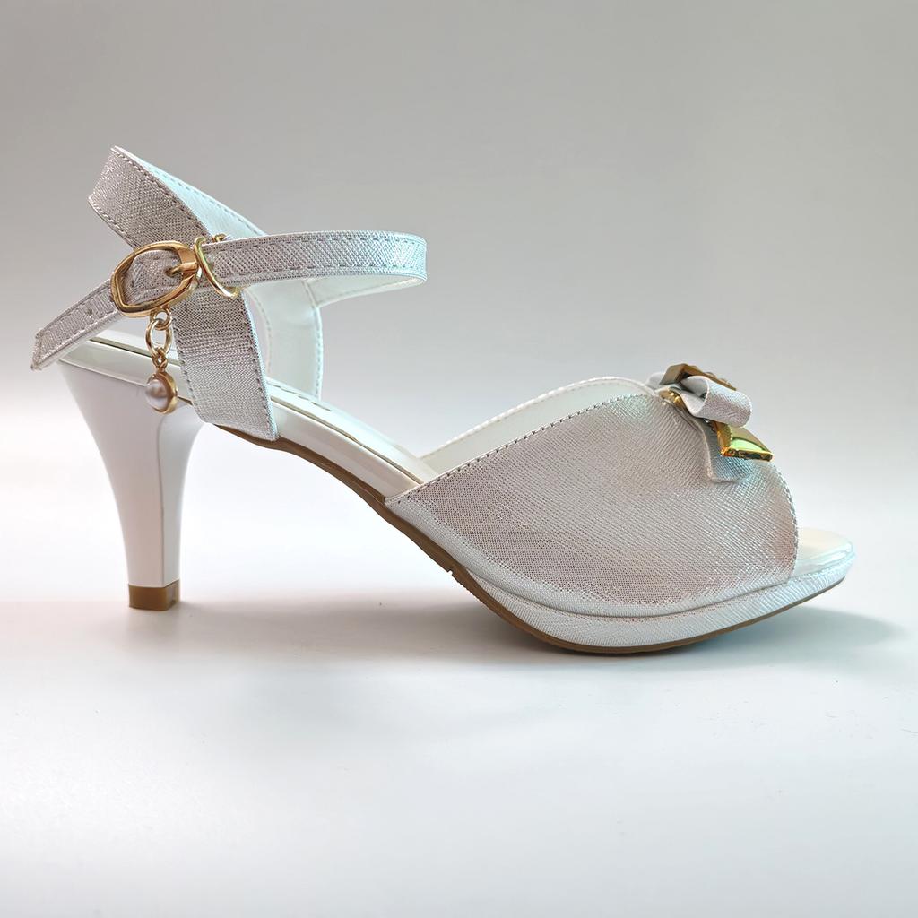 Women's Heel Sandals Elegant Ladies Heeled Summer Brand White Party Shoes Comfortable Spike Heels 6cm