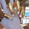 Fashion Exaggerated Personality Palm Ring Creative Diamond Encrusted Palm Advanced Women Rings Jewelry Accessories Gifts