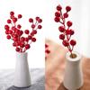 50Pcs Bright Color Faux Berry Branches Reusable Fake Flowers Christmas Ornament  Wedding