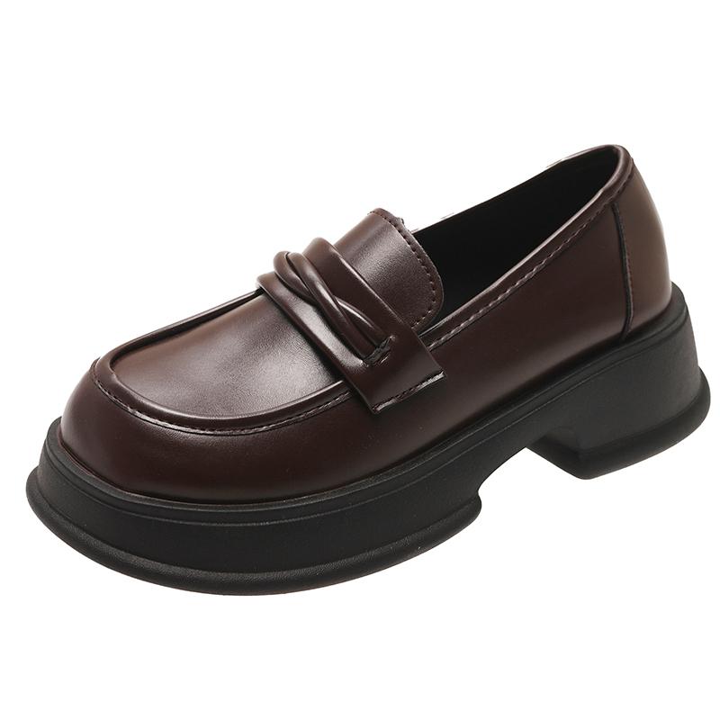 

модные женские туфли нескользящие весна осень 2024 новые женские туфли на плоской подошве с круглым носком на низком каблуке женские туфли Lefu Zapatos Para Mujeres 40 коричневый