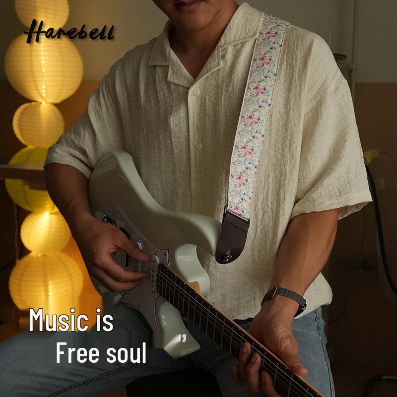 Mori-kei Floral Guitar Strap - Comfortable Decompression Design (PO-021)