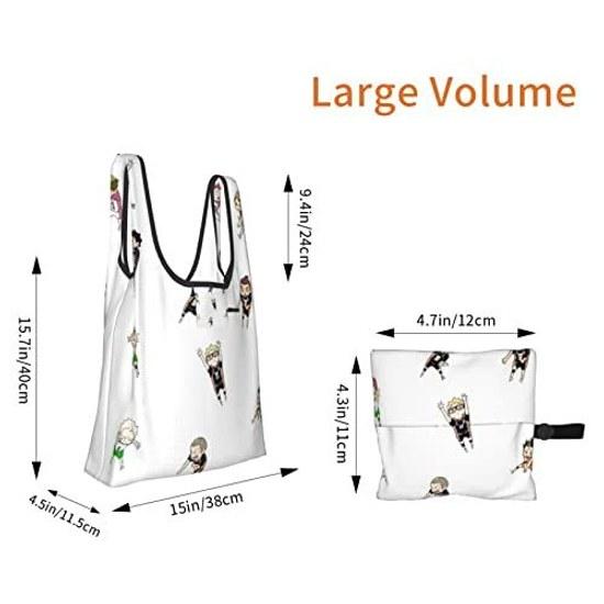 HTSW Eco Bag Stylish Haikyuu Foldable Tote Compact Cute Large Capacity Durable Waterproof