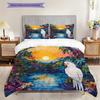 Rainforest Parrot Pattern Bedding Quilt Set Quilt Cover Pillowcase Home Decoration Birthday Gift (1 * Duvet Cover + 2 * Pillowcase, Without Core)