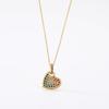 Cute Female Crystal Rainbow Zircon Stone Heart Pendant Necklace Vintage Gold Color Wedding Jewelry For Women