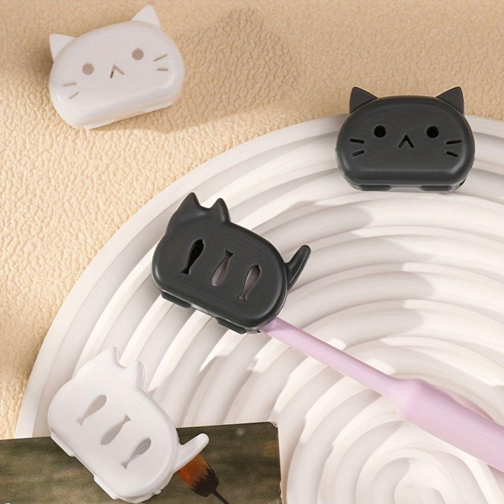 4Pcs Portable Toothbrush Head Case Cat Shape Toothbrush Head Covers  Bathroom Supplies