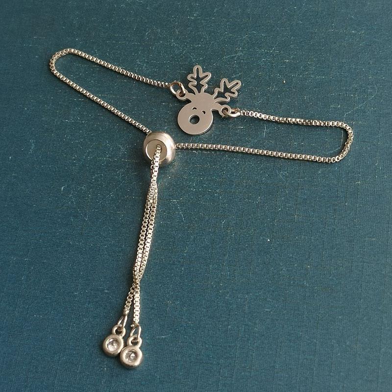 European & American Cross-Border Christmas Reindeer Bracelet Pendant: Cute, Simple, Sweet DIY Fashion Jewelry Accessory