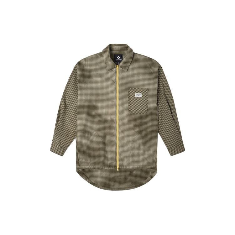 (WMNS) Converse Pocket Oversized Woven Shirt Asia Sizing Olive Green Women s 10022551-A01 L