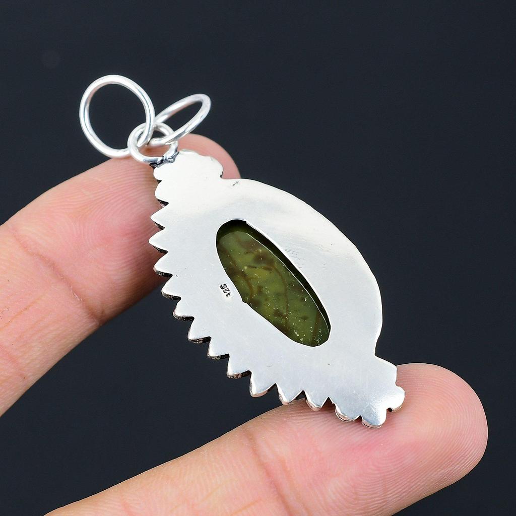 Döttrarnas dag-erbjudande Flerfärgad Jaspis Ädelsten Blomma Hänge 925 Sterling Silver