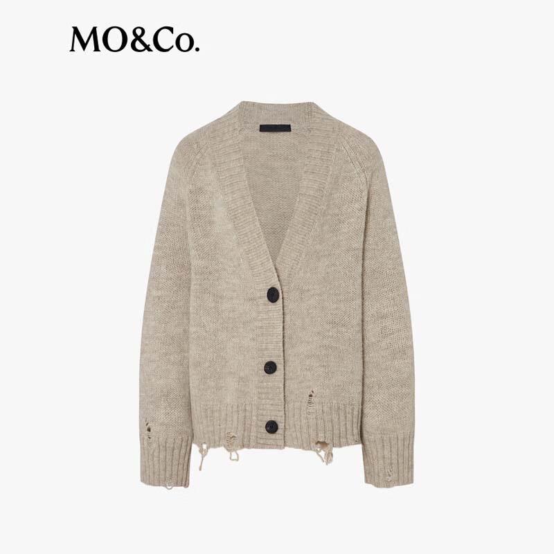 MO&Co. Women's V-Neck Merino Wool Sweater