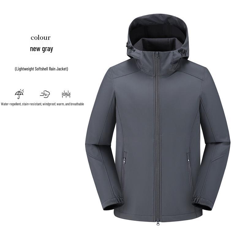 Men's 75D Unisex Fleece Softshell Hooded Mountaineering Jacket