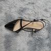Women's 5cm Pointed Toe Cross Strap Buckle Sandals Slingback Pumps High Heels Party Wedding Dress Comfortable Shoes