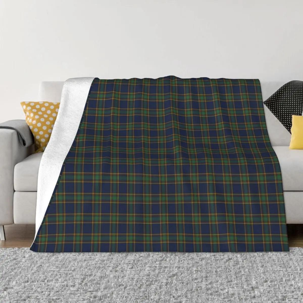 McGovern Tartan Pattern Navy and Green Irish Plaid Throw Blanket Luxury St Blanket heavy blanket to sleep Large Blanket 75X95CM