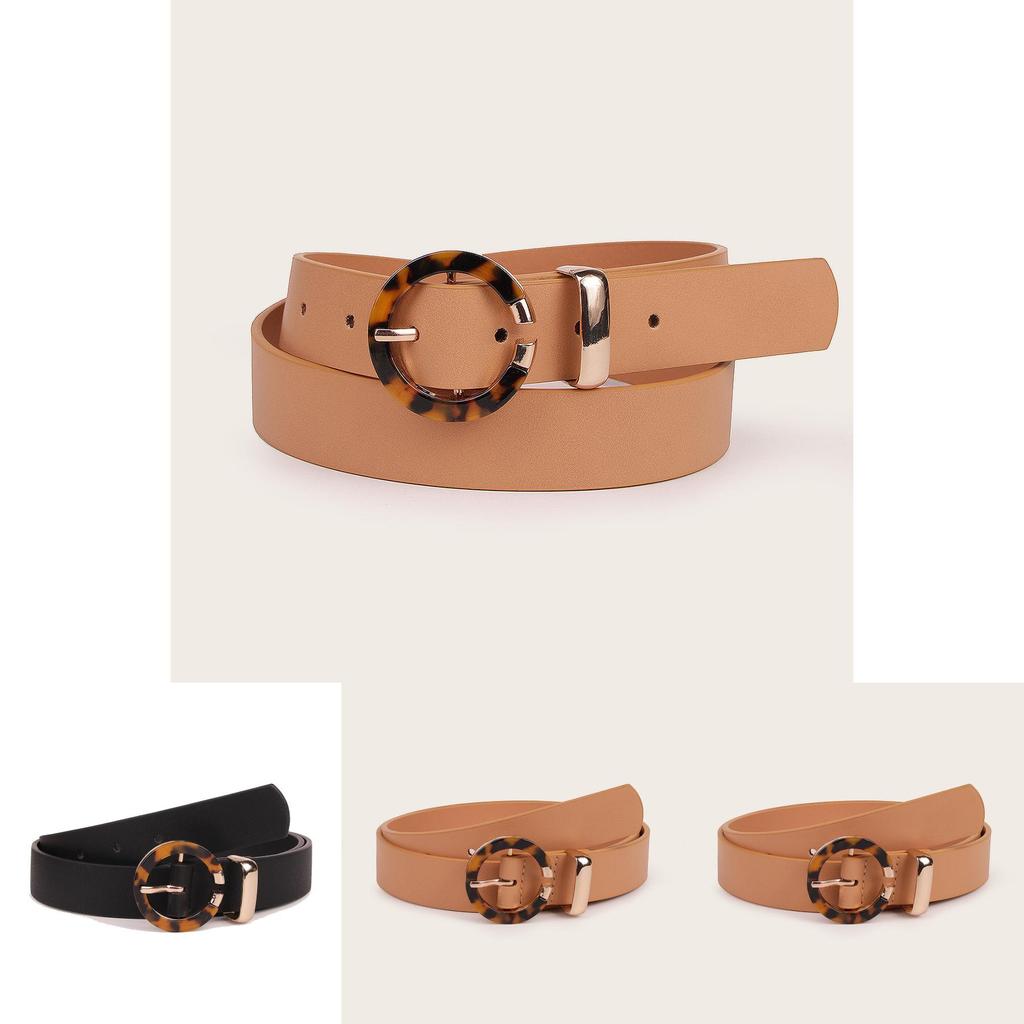Leatherlike Belt For Women With Alloy Buckle And Geometric Design For Casual Wear