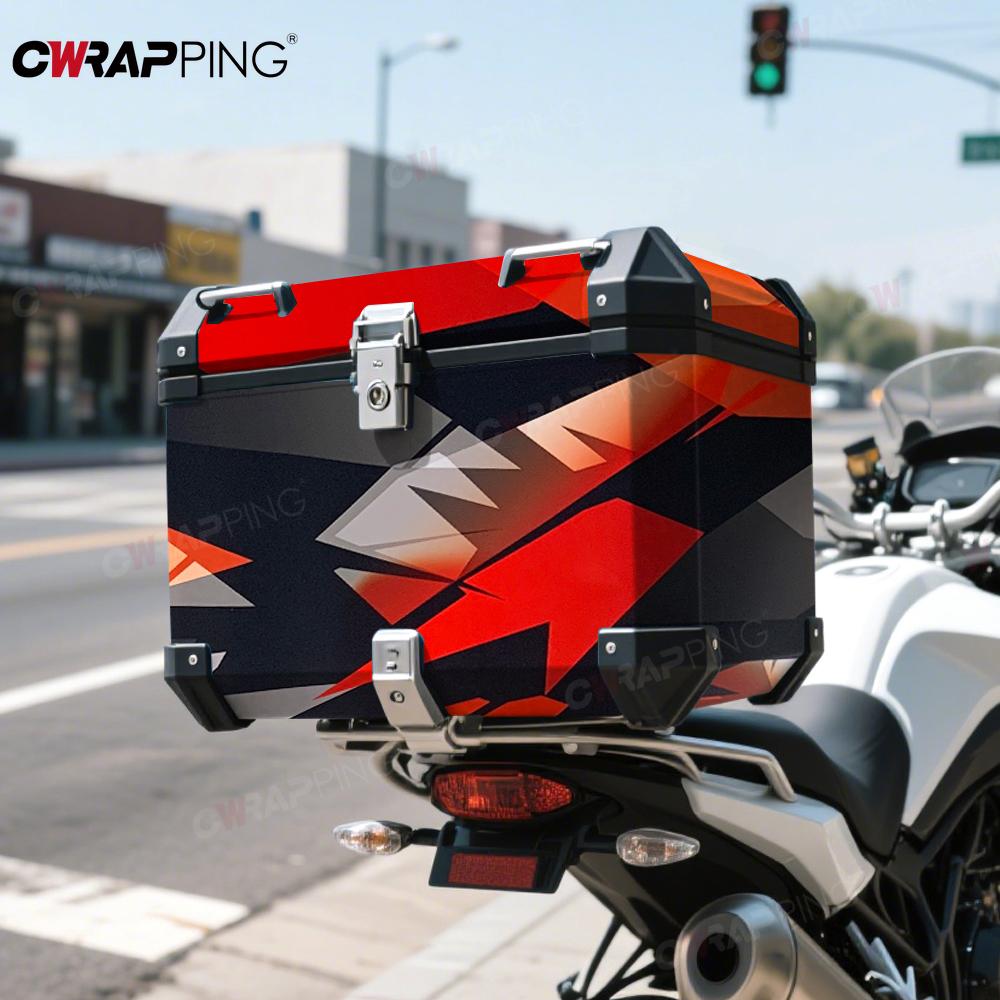 Red Geometric Camouflage Vinyl Film Custom Size for Bike Console Laptop Skin Scooter Motorcycle Decor Outdoor Decoration Films