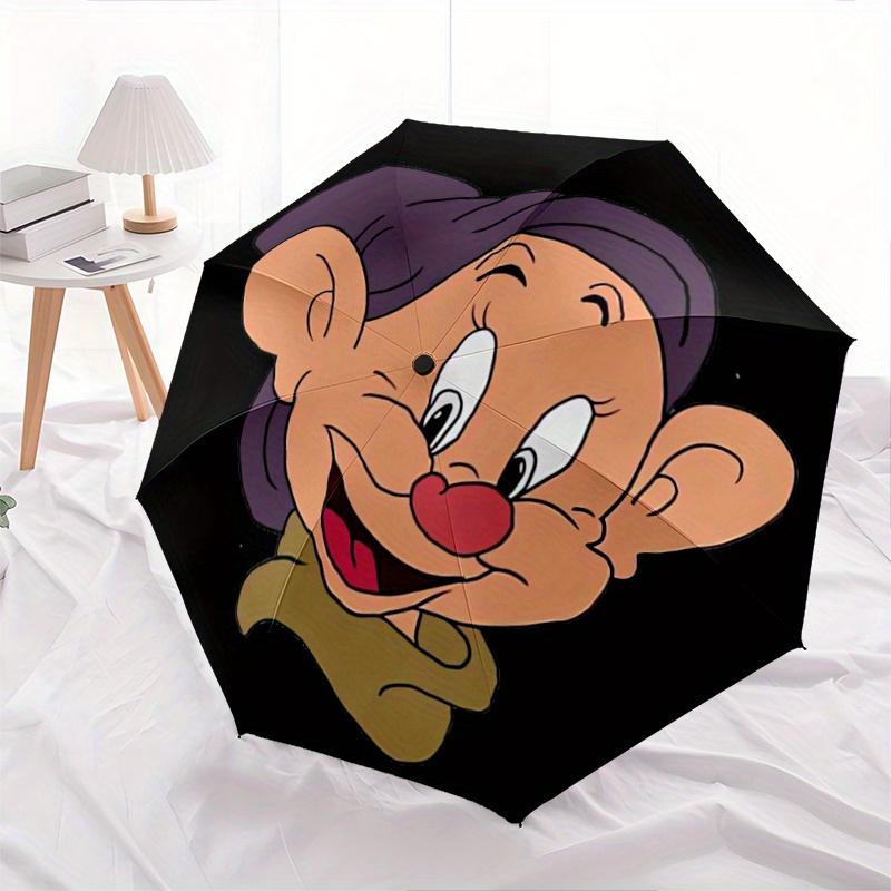 

1pc Snow White Dopey Cartoon Pattern Automatic 3-Fold Umbrella, 8 Iron Frames, High-Value Folding Umbrella, Suitable for Office, Travel and